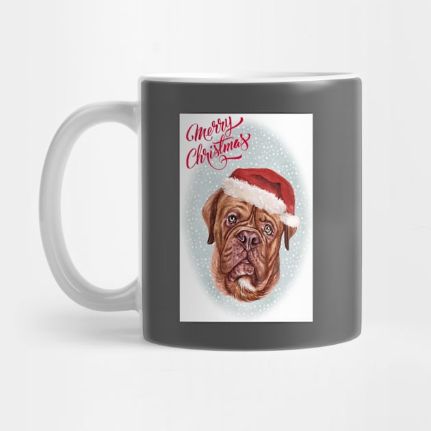 Dogue de Bordeaux Christmas Greeting by Puppy Eyes